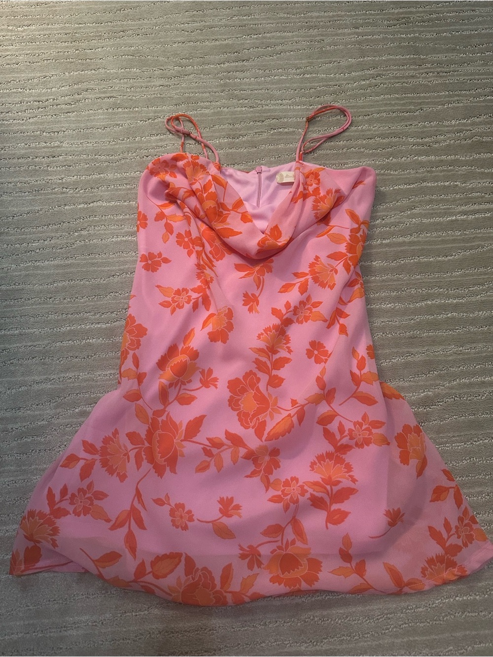 Altar'd State Pink and Orange Floral Mini Dress